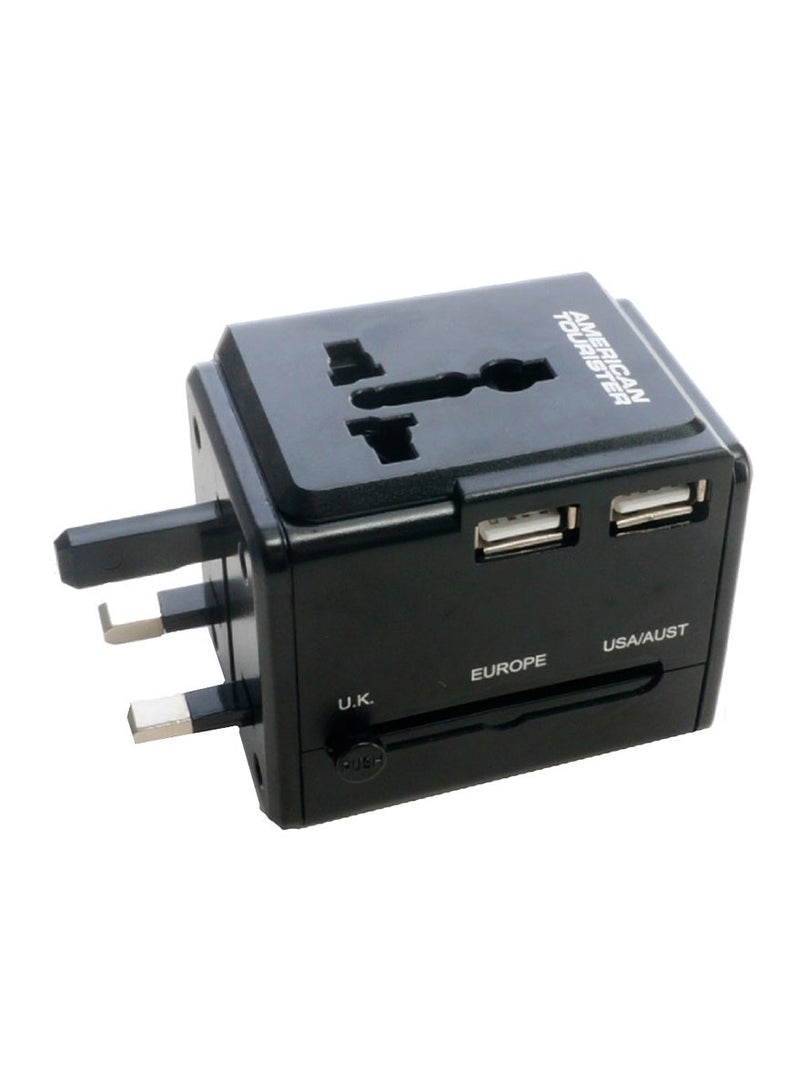AMERICAN TOURISTER Universal Travel Adapter Black|3 USB Ports|Compact and Portable|Universal Compatibility - Image 5
